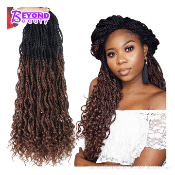 Factory Price 24inch wholesale wavy synthetic Hair Extensions senegalese twist hair 3X Box Crotchet Braids curly box braids